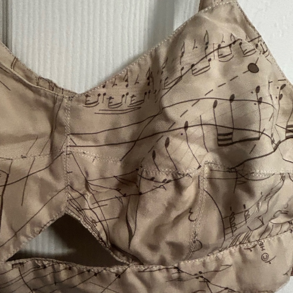 Vintage HERMES La Musique de Spheres Silk Bralette  Size 38 Rare 1990s - Picture 3 of 8